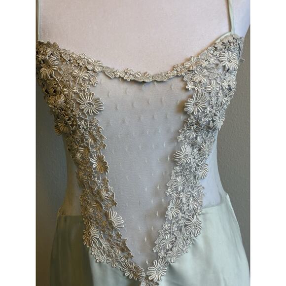 Flora Nikrooz Showstopper Chemise Ice Blue Ballerina Slip Nightie Floral Lace XS - Picture 14 of 16